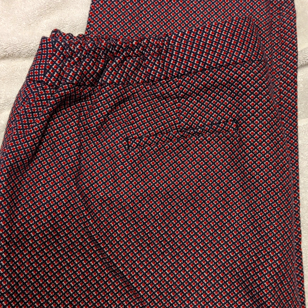 Talbots pants, red/white/navy, size 18 petite